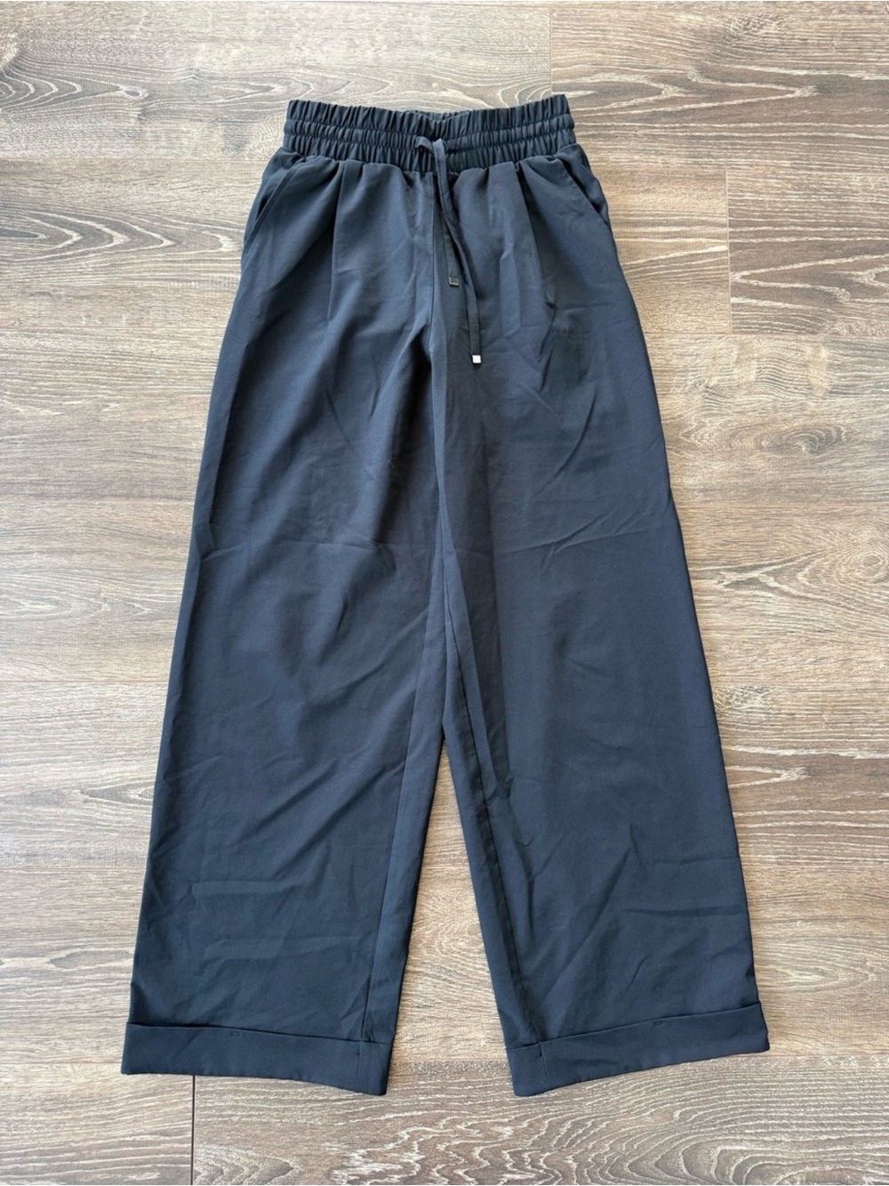 Mondetta Black Wide-Leg Drawstring Pants